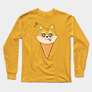 Kawaii Ice Cream Corgi Long Sleeve T-Shirt